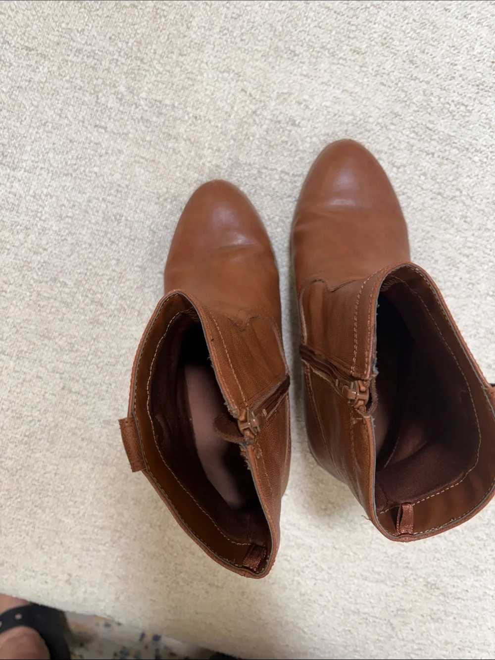 Old Navy Brown Western Ankle Booties with Side Zipper